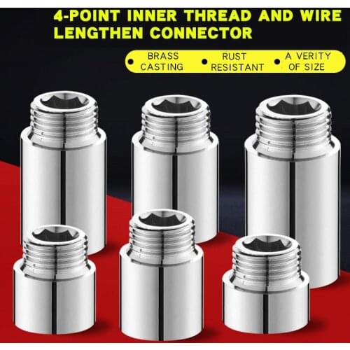 PGM FAUCET ACCESSORY 1/2" Female Male Thread Stainless Steel Pipe Joint Fitting Extension Connector Adapter durable