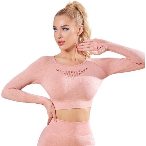 Seamless Yoga Set Gym Fitness Clothing Women Yoga Suit Sportswear Workout Yoga Leggings Crop Top Sports Clothes Training Tights