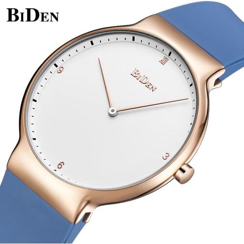 BIDEN White Golden Mens Quartz Watch 30m Waterproof Silicone Band Military Wristwatch Mens Fashion Casual Business Sports Clock
