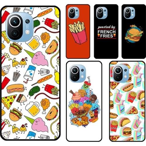 Hamburger Fries Pizza Fast Food Case For POCO M3 F2 F3 X3 Pro Phone Cover For Xiaomi Mi 11 Ultra 10T Pro Mi Note 10 Lite
