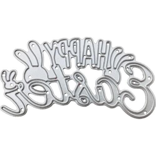 Happy Easter Bunny Metal Cutting Dies Stencil Scrapbooking DIY Album Stamp Paper