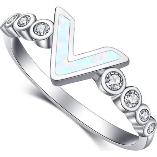 ROLILASON WIN Fashion White Opal silver plated zircon Ring New Anniversary Gift for party USA Size #6#7#8#9#OR934