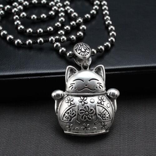 2021 Creative Pendant Jewelry Men Women Lucky Fortune Cat Necklace Pendant Charm Jewelry making