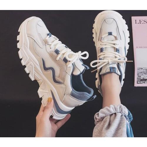 Women Spring Winter Casual Sneakers Female Lace Up Mesh Chunky Sneakers Woman Flat Platform Comfort Fashion Ladies Shoes