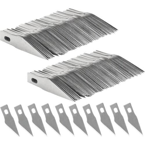Best 200PCS Replacement Hobby Blade Spare Blades Steel Craft Knife Blades for DIY Art Work Cutting