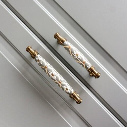 New Chinese Modern Simple Cabinet Door Drawer Ceramic Handle American European Drawer Cabinet Cupboard Wardrobe Door Handle