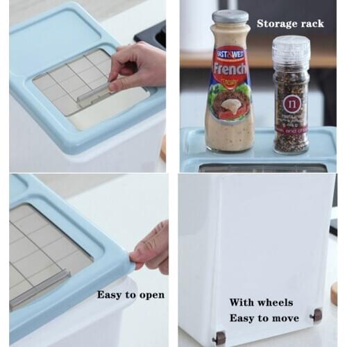 New Kitchen Rice Bucket Rice Storage Box 10KG Rice Tank Rice Jar Flour Bucket