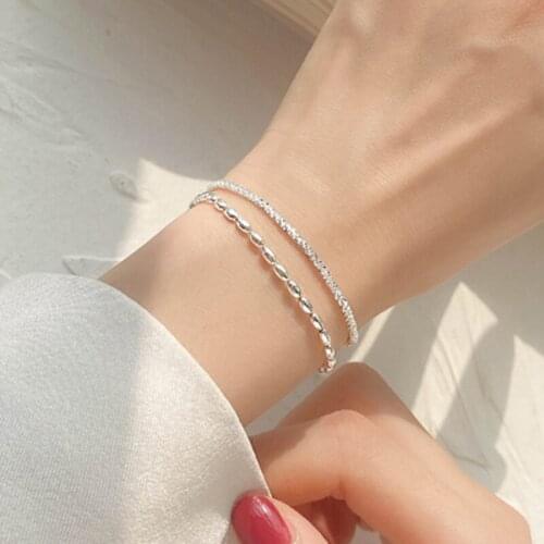New Double-layer Bracelet Star Peas For Women Chain Charm Fashion Trendy Punk Hip Hop Female Jewelry Gifts Wholesale BOYULIGE