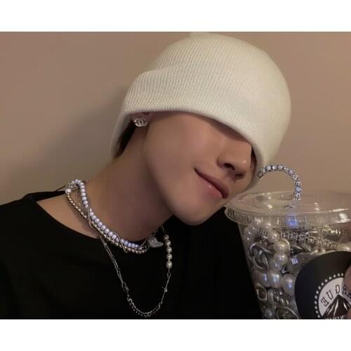 Unisex Solid Color Knitted Beanies Cool Boy Hat Autumn Female Beanie Warm Bonnet Casual Cap Wholesale DROP Ship Hip hop Caps