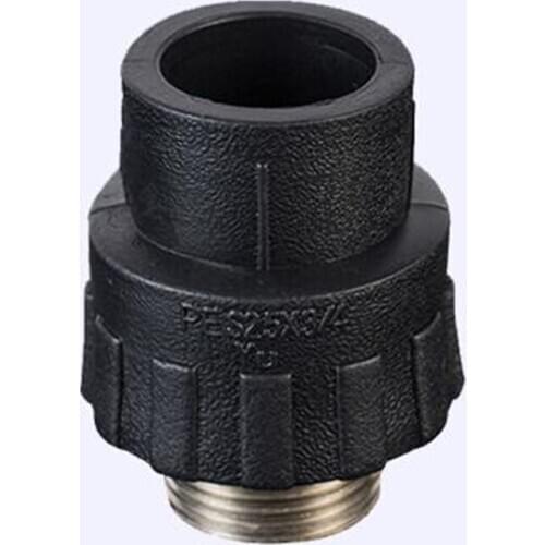 PE Outer Wire Direct Pipe Fitting Socket Hot Melt Joint External Teeth Straight Through 4 Points 6 Points 25 1 inch 32 40 50