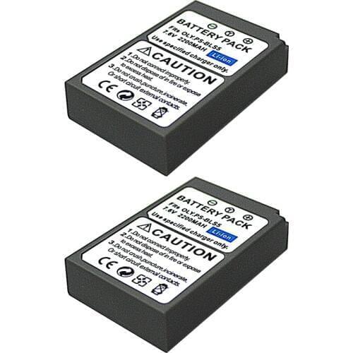 2Pcs/lot PS-BLS5 PS BLS5 PSBLS5 Rechargeable Battery for Olympus OM-D E-M10 PEN E-PL2 E-PL5 E-PL6 E-PL7 E-PM2 Stylus 1 EM10 II