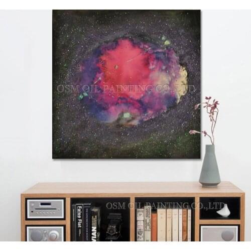 Superb Artist Hand-painted Abstract Starry Sky Oil Painting on Canvas Abstract Universe Planets Oil Painting For Wall Decoration