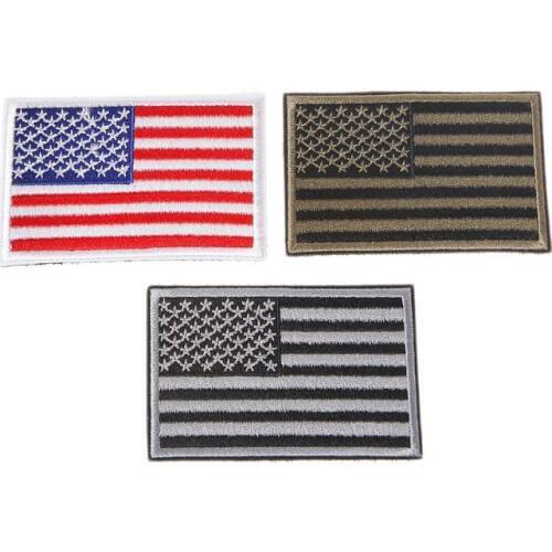 Embroidered Patch American Flag USA Military Tactical Badges Backpack Applique