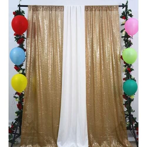 ShinyBeauty 4x6ft Matte Gold Sequin Curtains,Window Treatments, For Children/Wedding/Photography/Birthday/Other Event Decor-RC