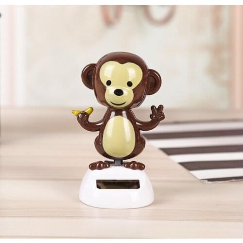 Solar Cartoon Figure Ornament for Car Dashboard Dynamic Dancing Animal Tabletop Decoration for Home Desktop Office VJ-Drop