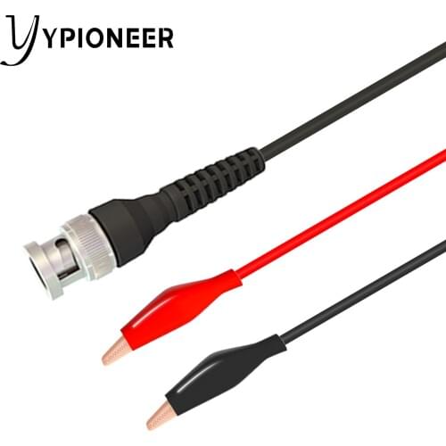 Cleqee P1011 BNC Q9 Male Plug To Dual Alligator Clip Oscilloscope Test Probe Lead Cable 110cm Wholesale