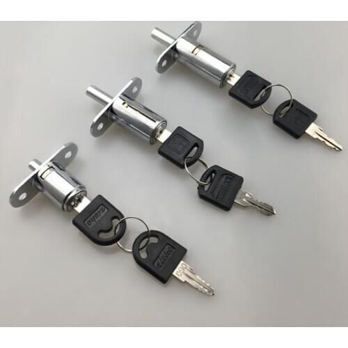 Drawer Push Lock Sliding Door Showcase Cupboard Cabinet Locks Window Security Chain Furniture Hardware With 2 Keys