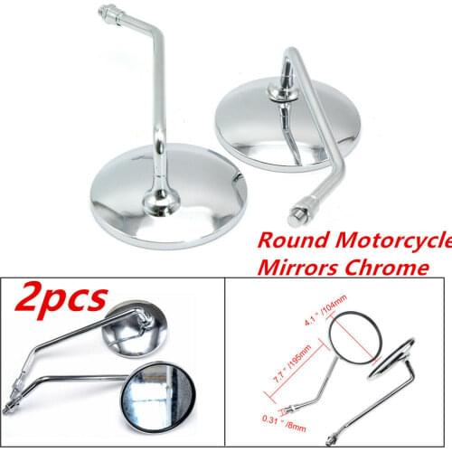 Suitable for Motorcycle Rearview Mirror Scooter E-Bike Rear View Mirrors Back Side Convex Mirror 8mm 10mm 2Pcs/Pair