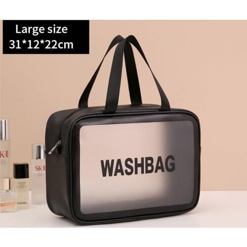 Waterproof Washbag Transparent Cosmetic Case Large Capacity Portable Travel Makeup Organizer Storage Bag PVC Zipper Handbag