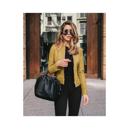 New Spring And Autumn Winter Womens Short Jacket Jacket Fashion Leather Pu Street Fashion Lady Suit Small Coat