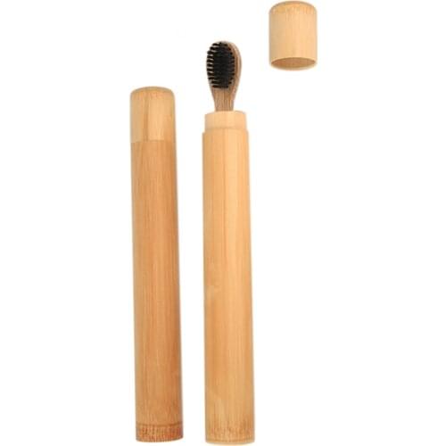 1pcs Natural Bamboo Tube For Toothbrush Eco Friendly Travel Case Handmade Wooden Bamboo Toothbrush Tube Portable Travel Packing