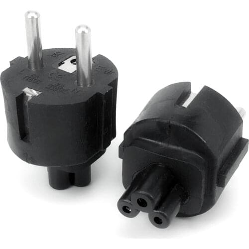 1PCS EU Mains Power Cable plug adapter EU PLug to IEC320 C5 adapter plug