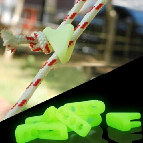 1Pcs Outdoor Luminous Tent Rope Tensioner Plastic Anti-skid Triangle Rope Buckle Rope Firmware Camping Hiking
