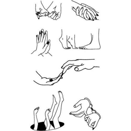 1PC Popular Women Tattoo Sticker Black White Temporary Beautiful Pattern Art Fake Water Transfer Body Art Decal