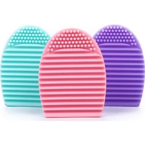 10Pcs makeup brush cleaner silicone makeup brush cleaning pad, makeup brush cleaner, egg makeup cleaning tool, color removal cle