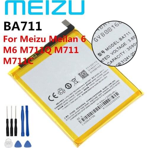 100% Original 3070mAh BA711 Battery For Meizu M6 Meilan 6 M711M M711C M711Q M711H Mobile Phone Batteries Bateria