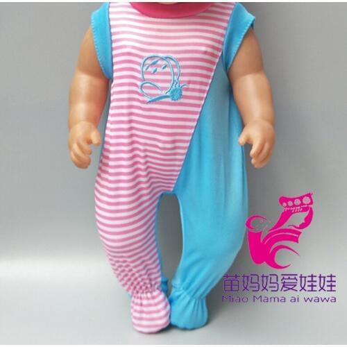 18 inch baby doll boy clothes jumpsuit with headband for 43cm new born bebe doll wear baby girl new year gifts