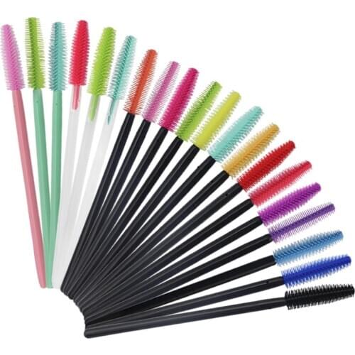 200 pcs Disposable Silicone Eyelashes Brushes Mascara Stick Applicator Makeup Brush Eyelash Extension Women Make up Tools