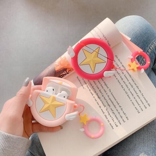 3D Sailor Moon Protective Case For Airpods 1/2 Charging Box Silicone Lovely Anti-Lost Bluetooth Headset Case With Keychain