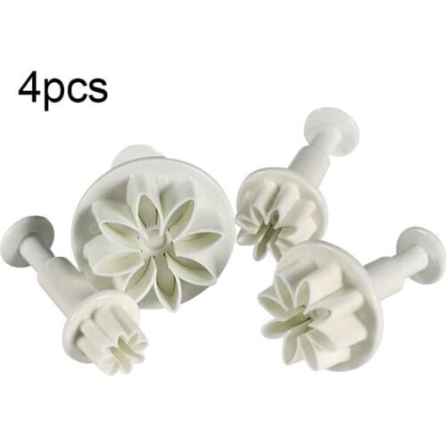 4pcs Fondant Spring Press Mold Home Bakery Cake Decorating Fondant Embosser Stamp Mould Kitchen Baking Tool