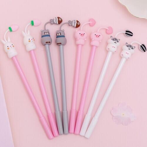 50Pcs Cute Hamster Gel Pen Creative Pens Kawaii Cartoon Neutral Pens For Kids Girls Gifts Pens School Office Supplies