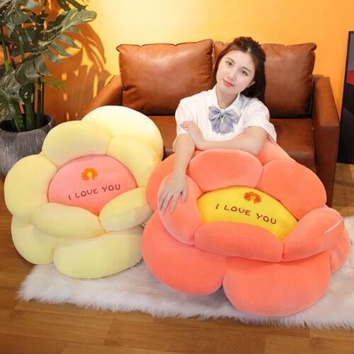 50cm Lovely flower pillow plush chair cushion child seat cushion sofa cushion home sofa indoor floor winter decoration