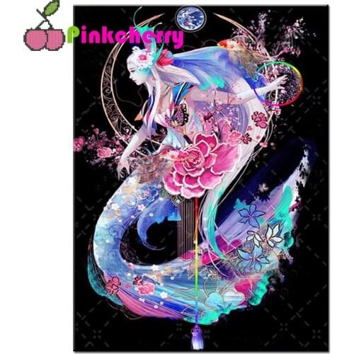 5d diy diamond painting Mermaid Anime girl full square round diamond embroidery cartoon lady for 2021 New arrivals gift k1032