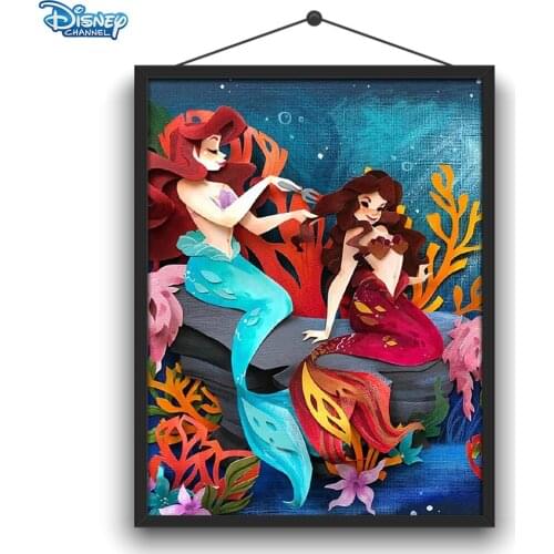 Disney 5D DIY Diamond Painting Multiple Princesses "paper-cut" Series Round Diamond Embroidery Kit Handmade Home Decoration