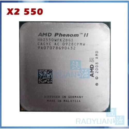 AMD Phenom II X2 550 3.1 GHz Dual-Core CPU Processor X2-550 HDZ550WFK2DGI HDX550WFK2DGM Socket AM3