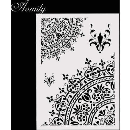 Aomily DIY Graffiti Cake Stencil Plastic Airbrush Painting Art Mold Cookies Fondant Molds DIY Cake Mousse Brim Decorating Tools