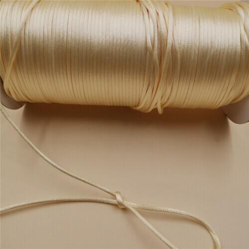 2mm X 20meters Ivory Color Rattail Satin Cord Chinese Knot Braided String Jewelry Findings Beading Rope R520