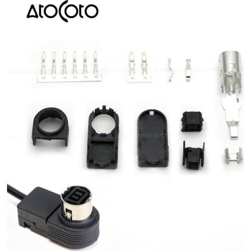 AtoCoto Audio Input AUX with 8 Pin for JVC Head Unit CD/Radio J-LINK Sockets for Alpine Ai-Net Plug DIY Assembly Connector