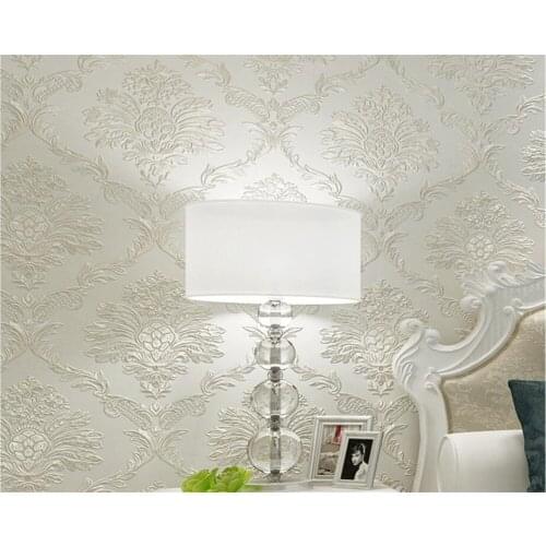 Beibehang Luxury 3D relief deep embossed wallpaper three-dimensional European-style living room bedroom 3d wallpaper roll behang