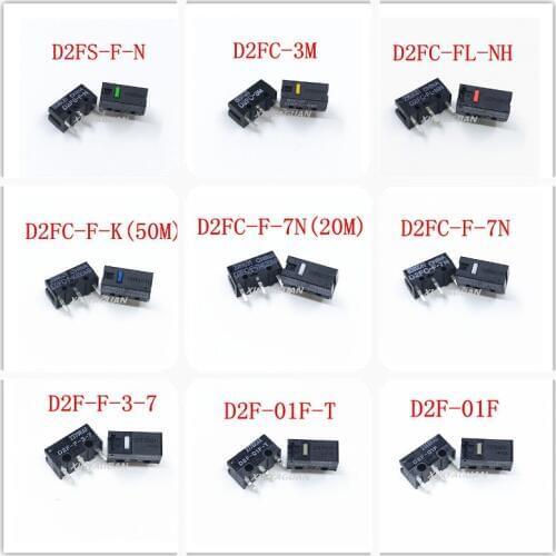 Free shipping 2Pcs OMRON Mouse Micro Switch D2FC-F-7N 20M OF D2FC-F-K(50M) D2FS-F-N D2F D2F-01F-T D2F-F-3-7 Mouse Button Switch
