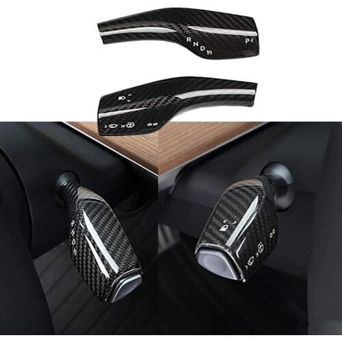 Car Carbon Fiber wiper lever cover For Tesla Model 3 car Wiper Shift Lever Cruise Trim Sticker Steering Wheel Wiper Decoration