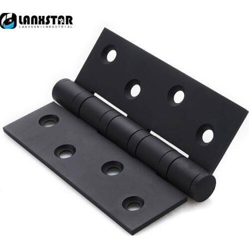 Black Stainless Steel Mute Bearing Flat Open 4inch 3mm Thickness Door Hinges Super Silent Foldable Hinge