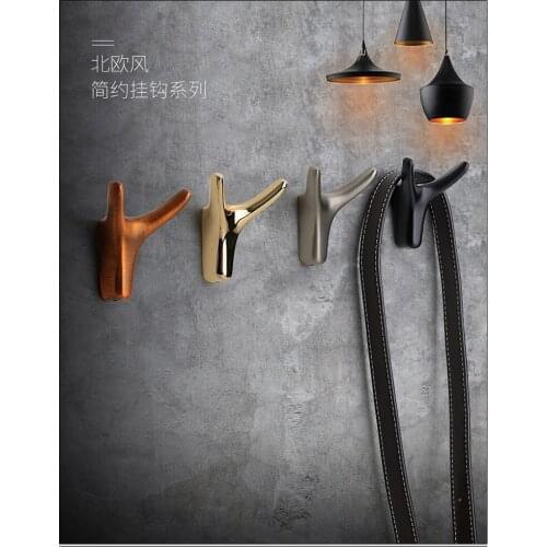 Nordic horn aluminum alloy decorative hook modern metal coat hook clothes bathroom