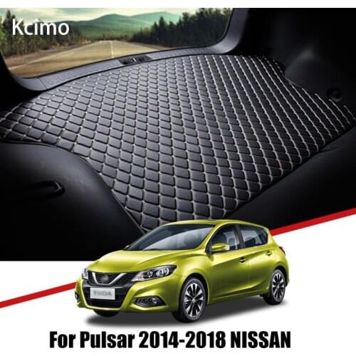 For Nissan Pulsar C13 2014 2015 2016 2017 2018 Leather Car Trunk Mat Carpet Tail Cargo Liner Mat Boot Pad Nissan Tiida