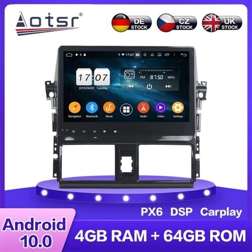 For Toyota Yaris L Vios 2013+ Android 10 Car Multimedia Radio DVD Playe Auto GPS Navigation Stereo Carplay DSP WIFI BT Headunit