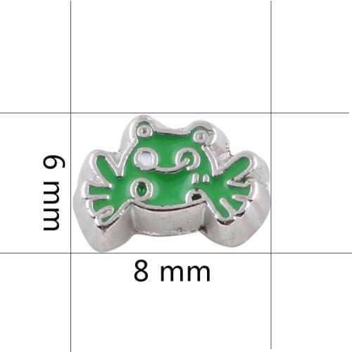 F417 New Fashion Enamel Animal Frog Handmade Charms Fit Magnetic Glass Locket Necklace Pendant